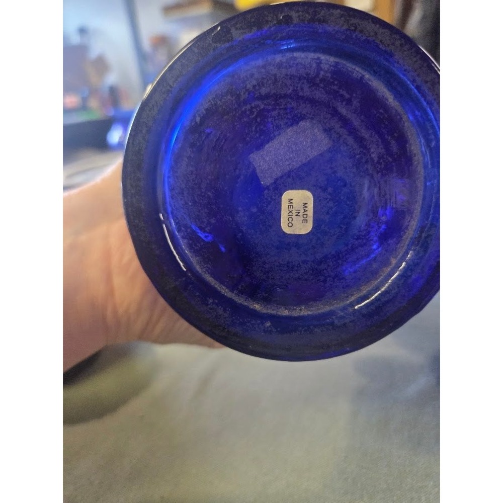 Vintage Excalibur Hotel Casino Las Vegas Cobalt Blue Glass Goblets Set of 2 - Picture 5 of 7